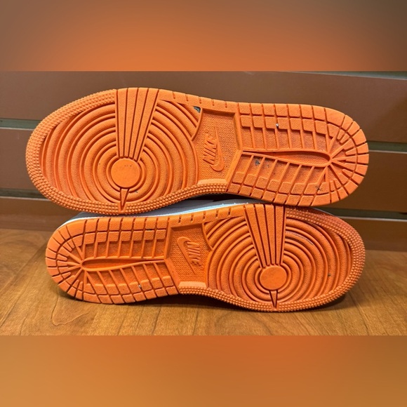 Nike Air Jordan Retro Black White Orange Sneakers - Picture 9 of 10